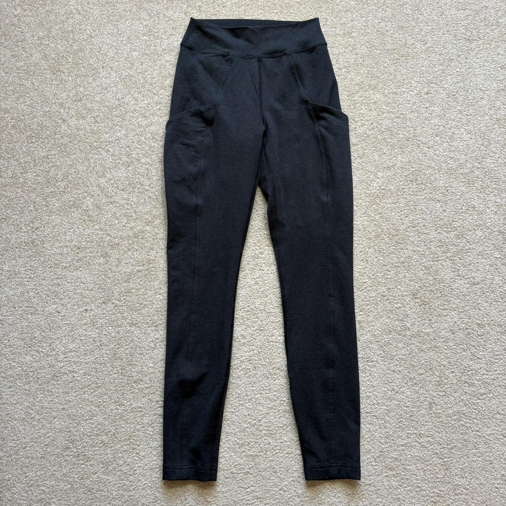 Lululemon Leggings Womens 4 Gray High Rise Ankle Pocket‎ LW5GJCS.04 Yoga